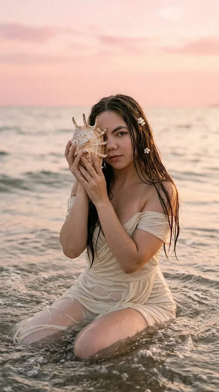 Пример фотообраза Ракушка и прибой