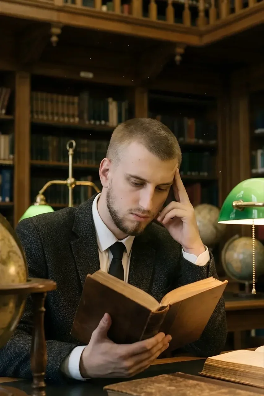 Пример фотообраза Dark Academia