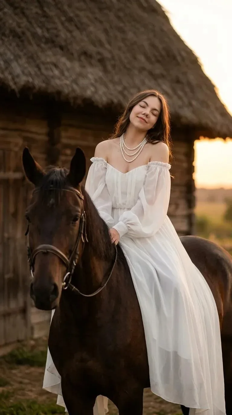 Пример фотообраза Белый шифон верхом