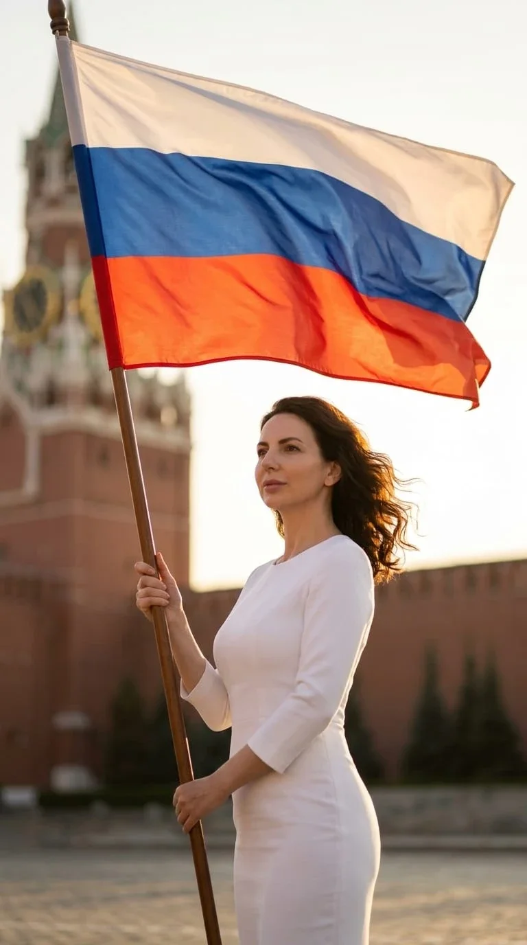 Пример фотообраза С флагом
