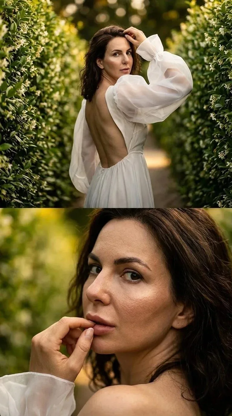 Пример фотообраза Белые рукава, диптих