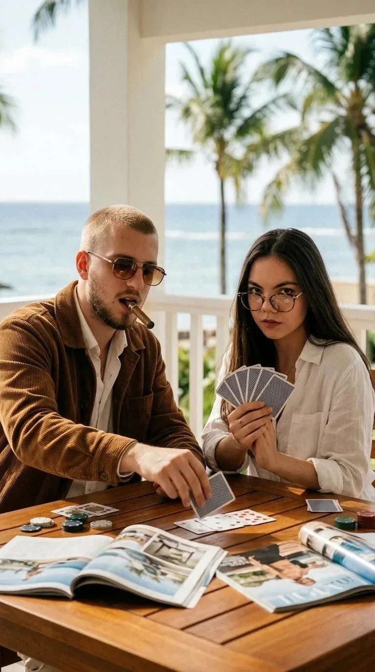 Пример фотообраза Покер и пальмы