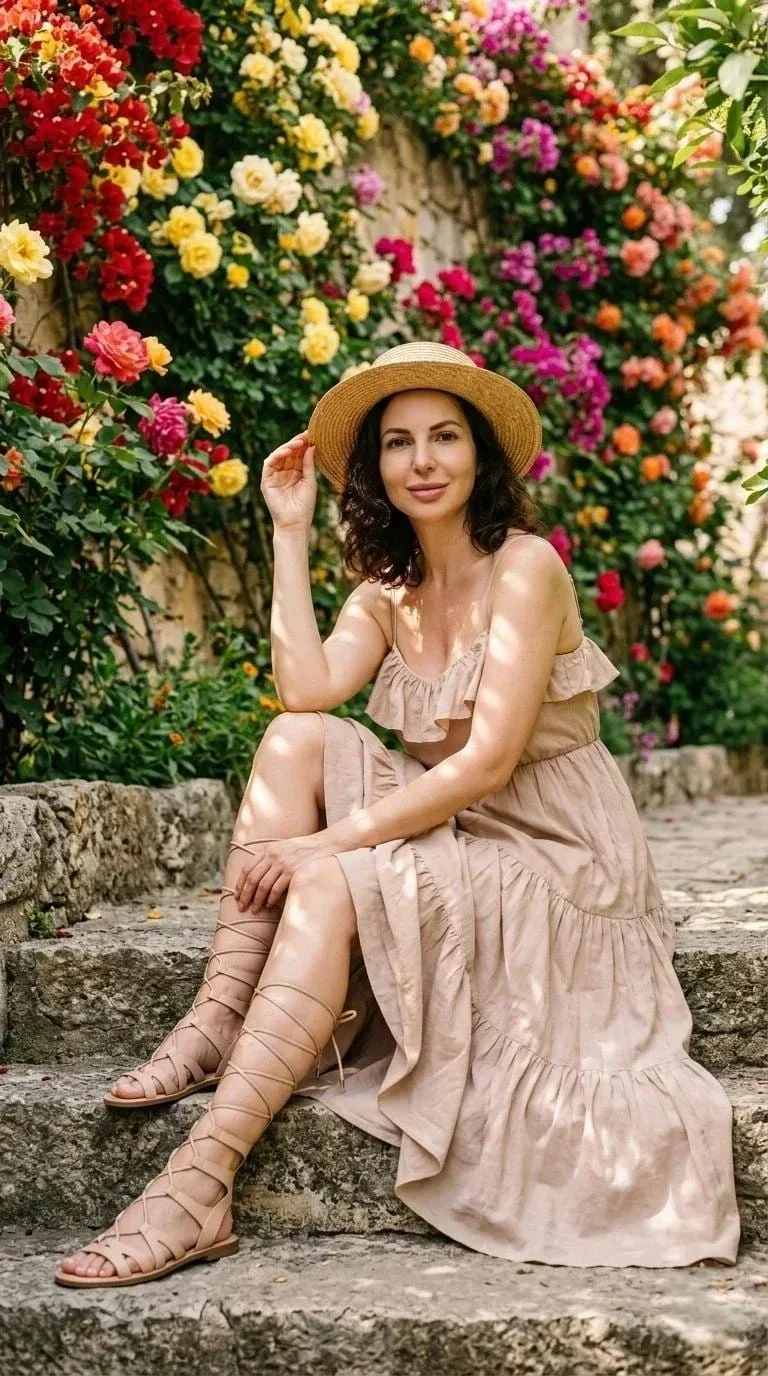 Пример фотообраза Бугенвиллия и ступени